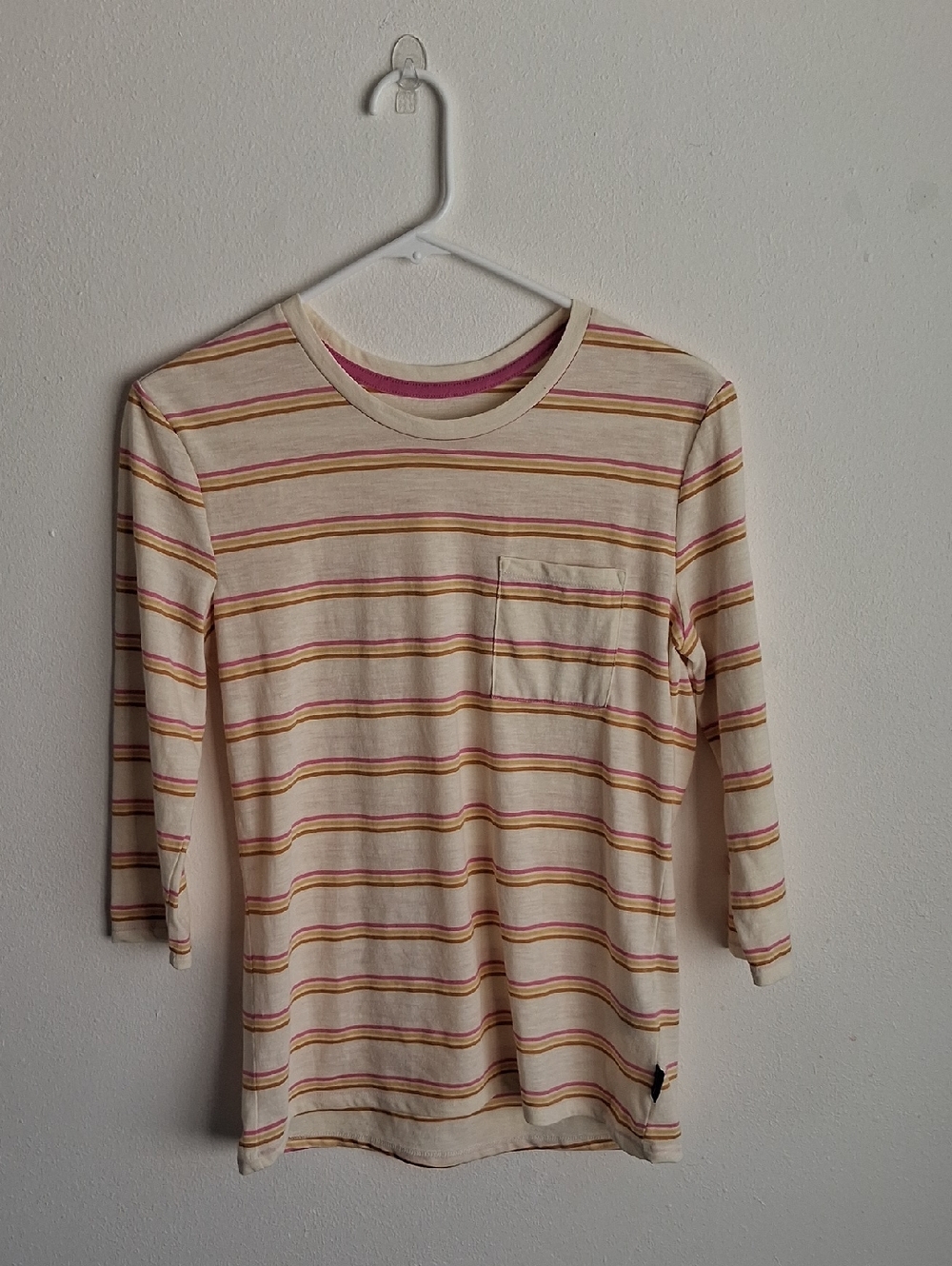 Patagonia Mainstay 3/4 Sleeved Top Pacific Stripe Marbel Pink XS